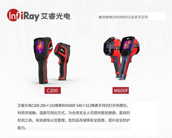 艾睿光電 C200 256×192像素和M600F 640×512像素手持式紅外熱像儀